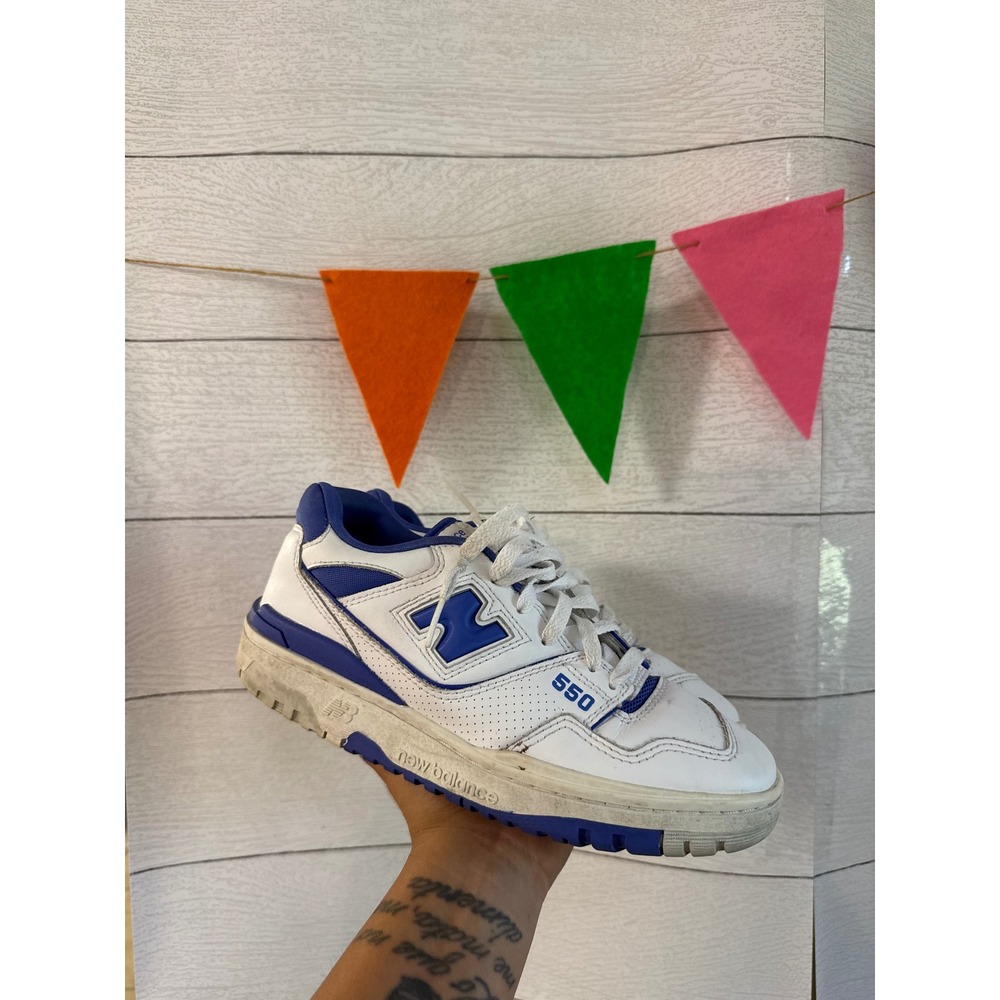 New Balance 550 White Royal Blue BBW550WB Mens 6 Womens 7.5 Sneakers